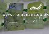 CNG6810 15.5 inches 8*12mm - 10*16mm nuggets prehnite beads