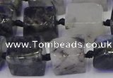 CNG6822 15.5 inches 8*12mm - 10*16mm nuggets black rutilated quartz beads