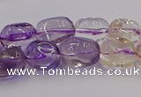 CNG6859 15.5 inches 8*12mm - 10*14mm nuggets amethyst & citrine beads