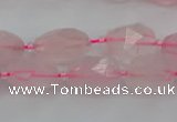 CNG6915 15.5 inches 8*12mm - 12*16mm faceted nuggets rose quartz beads