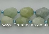 CNG6918 15.5 inches 8*12mm - 12*16mm faceted nuggets aquamarine beads