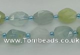 CNG6920 15.5 inches 8*12mm - 12*16mm faceted nuggets aquamarine beads