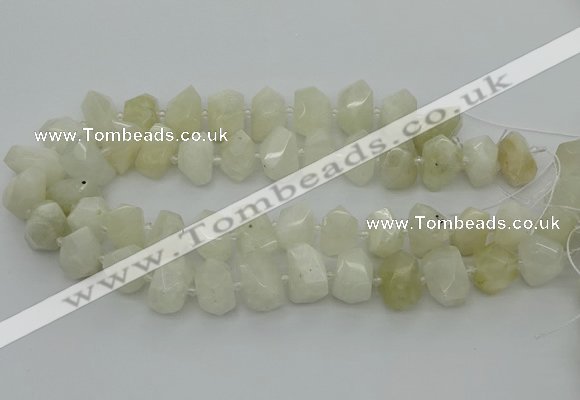 CNG6925 12*16mm - 15*20mm faceted nuggets white moonstone beads