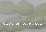 CNG6926 12*16mm - 15*25mm faceted nuggets white moonstone beads