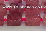 CNG6930 15.5 inches 5*8mm - 8*12mm nuggets strawberry quartz beads