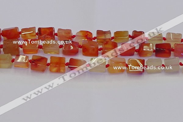 CNG6933 15.5 inches 8*12mm - 10*16mm nuggets red agate beads