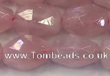 CNG6952 10*12mm - 10*14mm faceted nuggets rose quartz beads