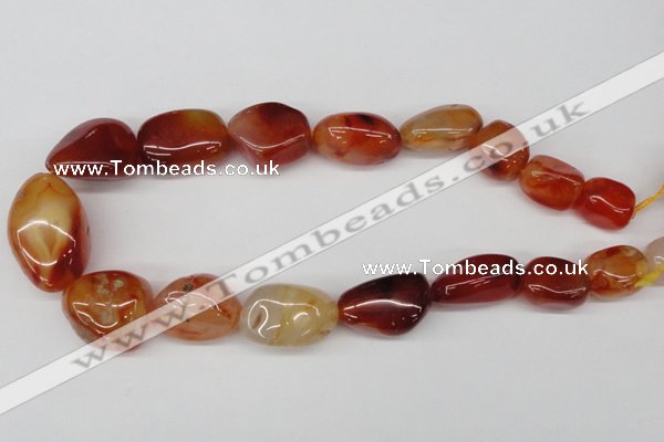 CNG70 15.5 inches 13*18mm - 25*35mm nuggets red agate gemstone beads