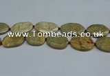 CNG7082 25*35mm - 35*45mm faceted freeform chrysanthemum agate beads