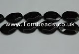 CNG7085 15.5 inches 25*35mm - 35*45mm faceted freeform black agate beads