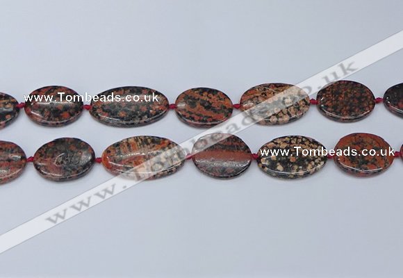 CNG7113 18*25mm - 20*33mm freeform red snowflake obsidian beads