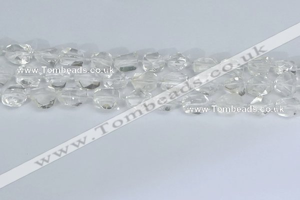 CNG7130 15.5 inches 6*10mm - 10*14mm faceted nuggets white crystal beads