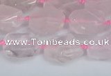 CNG7131 15.5 inches 6*10mm - 10*14mm faceted nuggets rose quartz beads