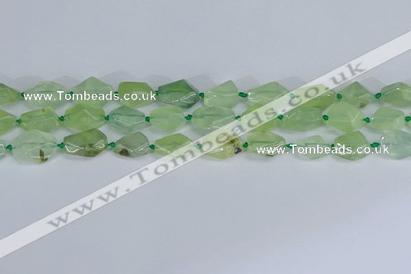 CNG7133 15.5 inches 6*10mm - 10*14mm faceted nuggets prehnite beads