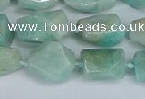 CNG7136 6*10mm - 10*14mm faceted nuggets Brazilian amazonite beads