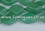 CNG7137 6*10mm - 10*14mm faceted nuggets green aventurine beads