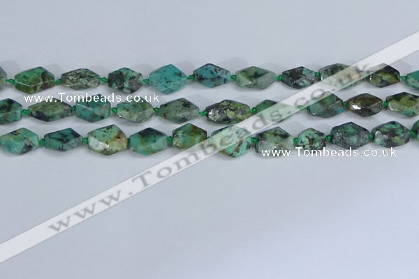 CNG7138 6*10mm - 10*14mm faceted nuggets African turquoise beads