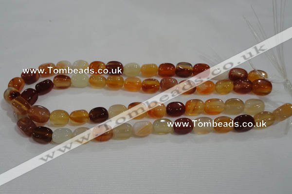 CNG714 15.5 inches 10*14mm nuggets red agate beads wholesale