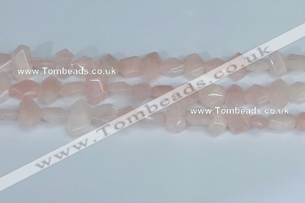 CNG7145 15.5 inches 8*12mm - 13*18mm faceted nuggets rose quartz beads