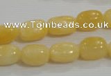 CNG716 15.5 inches 10*14mm nuggets rice yellow jade beads wholesale