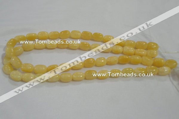 CNG716 15.5 inches 10*14mm nuggets rice yellow jade beads wholesale