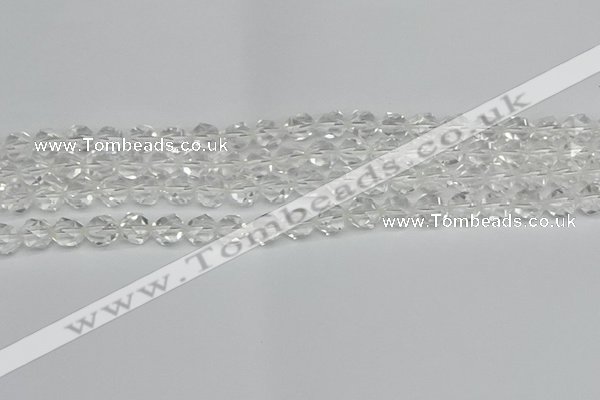 CNG7210 15.5 inches 6mm faceted nuggets white crystal beads