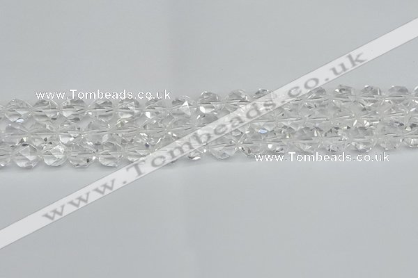 CNG7211 15.5 inches 8mm faceted nuggets white crystal beads