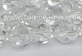 CNG7212 15.5 inches 10mm faceted nuggets white crystal beads