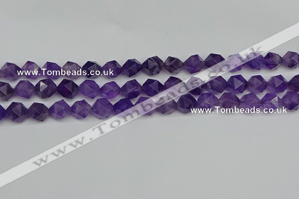 CNG7222 15.5 inches 10mm faceted nuggets amethyst gemstone beads