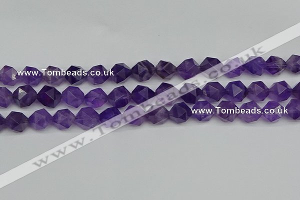 CNG7223 15.5 inches 12mm faceted nuggets amethyst gemstone beads