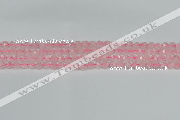 CNG7225 15.5 inches 6mm faceted nuggets rose quartz beads