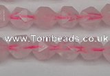 CNG7226 15.5 inches 8mm faceted nuggets rose quartz beads