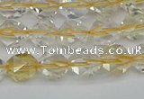 CNG7230 15.5 inches 6mm faceted nuggets citrine gemstone beads