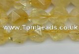 CNG7237 15.5 inches 10mm faceted nuggets citrine beads wholesale