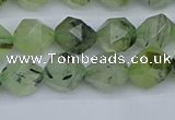 CNG7241 15.5 inches 8mm faceted nuggets green rutilated quartz beads