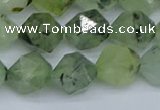 CNG7242 15.5 inches 10mm faceted nuggets green rutilated quartz beads