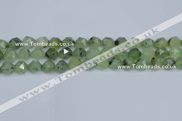 CNG7242 15.5 inches 10mm faceted nuggets green rutilated quartz beads