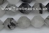 CNG7247 15.5 inches 10mm faceted nuggets black rutilated quartz beads