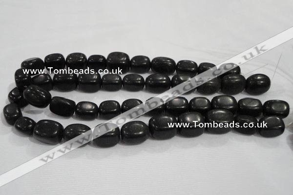 CNG726 15.5 inches 15*20mm nuggets black stone beads wholesale
