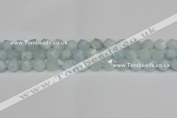 CNG7262 15.5 inches 10mm faceted nuggets aquamarine beads