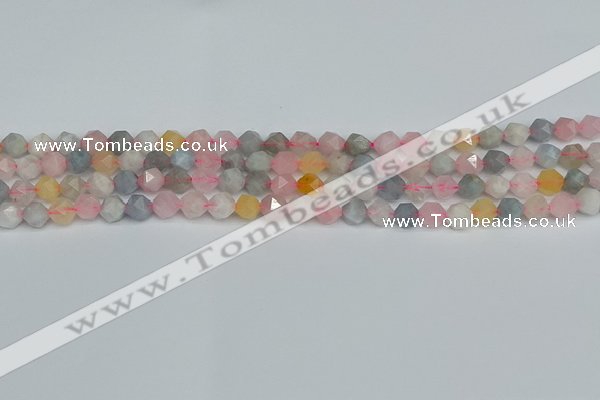 CNG7265 15.5 inches 6mm faceted nuggets morganite beads