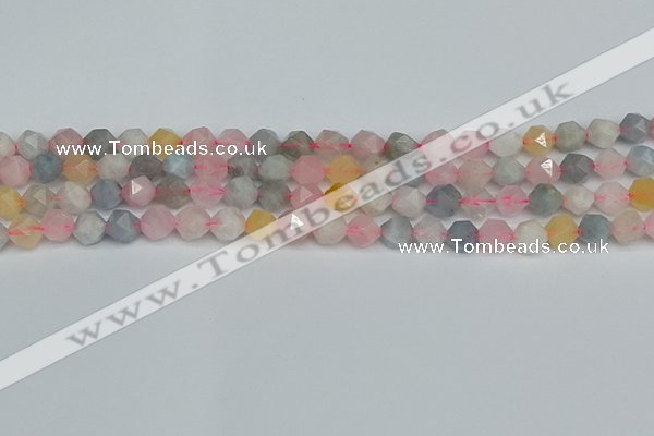 CNG7266 15.5 inches 8mm faceted nuggets morganite beads