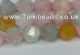 CNG7267 15.5 inches 10mm faceted nuggets morganite beads