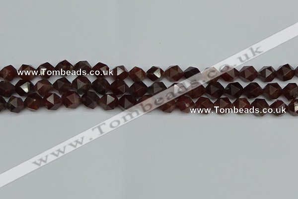 CNG7271 15.5 inches 8mm faceted nuggets orange garnet beads