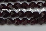 CNG7275 15.5 inches 6mm faceted nuggets red garnet beads