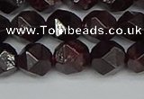 CNG7277 15.5 inches 10mm faceted nuggets red garnet beads