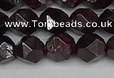 CNG7278 15.5 inches 12mm faceted nuggets red garnet beads