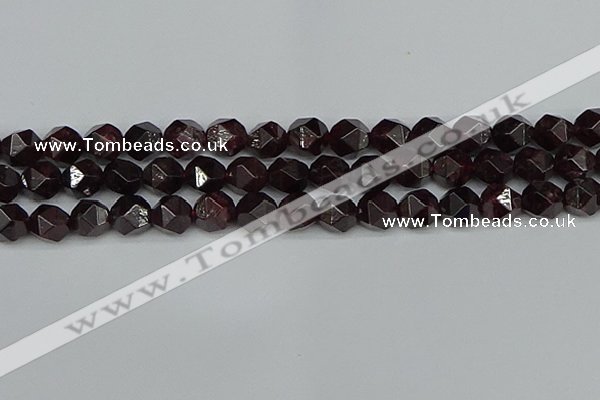 CNG7278 15.5 inches 12mm faceted nuggets red garnet beads