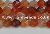 CNG7280 15.5 inches 6mm faceted nuggets red rabbit hair quartz beads