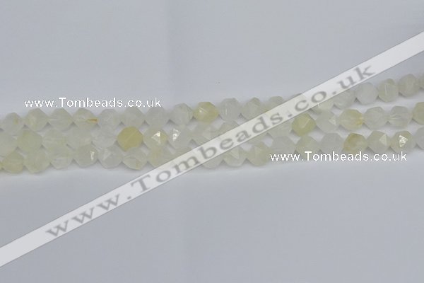 CNG7286 15.5 inches 8mm faceted nuggets white moonstone beads